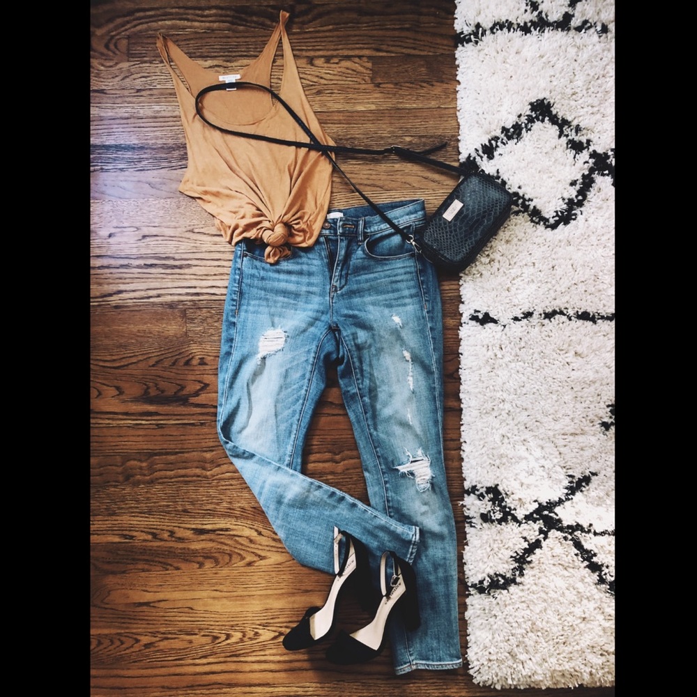 J. Crew • Distressed Stretch Denim Jeans